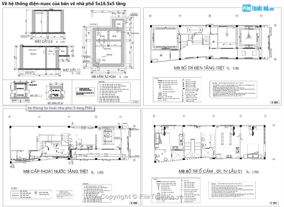 Bản vẽ nhà phố 5 tầng,nhà phố 5.5 tầng 5.54x16.4m,Hồ sơ cad nhà phố 5.5 tầng,File cad nhà phố 5.5 tầng