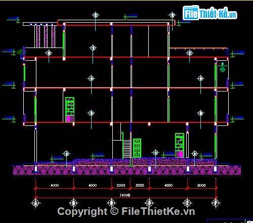 Bản vẽ nhà phố,nhà 4 tầng,Nhà phố 5x19m,thiết kế nhà phố