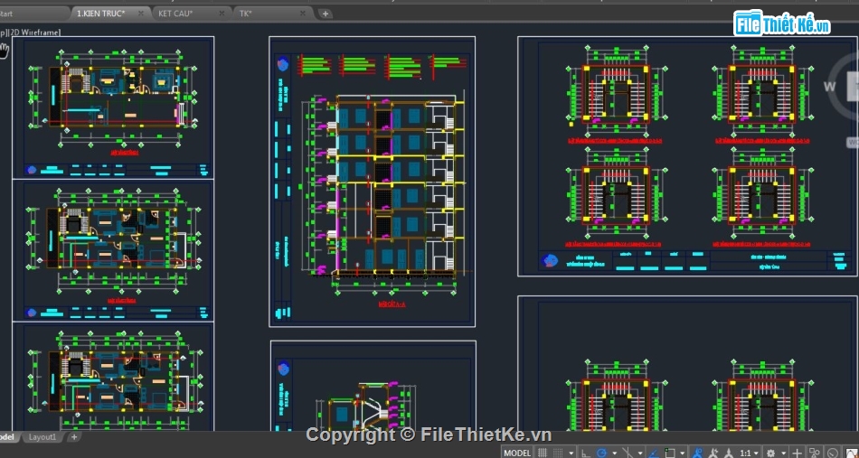 Bản vẽ nhà phố,nhà phố 6 tầng,Bản vẽ nhà phố 6 tầng,cad nhà 6 tầng 8x16m,Kiến trúc nhà 6 tầng