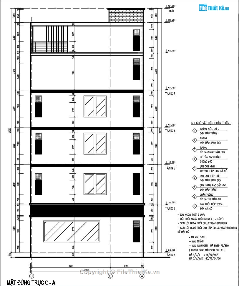 Bản vẽ nhà phố 6 tầng,Bản vẽ nhà phố đẹp,Bản vẽ nhà nền đôi