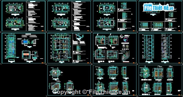 Bản vẽ nhà phố,Bản vẽ full,nhà 6 tầng,full kiến trúc