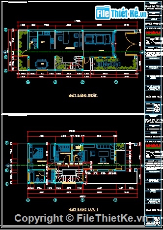 Bản vẽ  nhà phố 6×17.5m,Bản vẽ nhà phố 3 tầng KT 6x17.5m,Mẫu nhà phố đẹp 6×17.5m