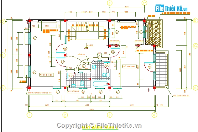 Bản vẽ nhà phố,nhà phố 3 tầng,biệt thự nhà phố,mặt tiền 7m,bản vẽ kiến trúc nhà phố,bản vẽ nhà 7x17m 3 tầng