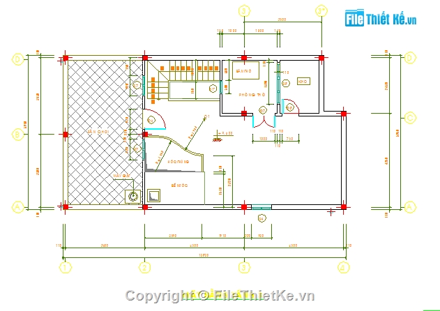 Bản vẽ nhà phố,nhà phố 3 tầng,biệt thự nhà phố,mặt tiền 7m,bản vẽ kiến trúc nhà phố,bản vẽ nhà 7x17m 3 tầng