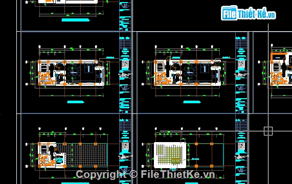 Bản vẽ full 7 tầng (tum phơi),bản vẽ nhà phố kt 4x12m (7 tầng),Bộ bản vẽ nhà phố,nhà 7 tầng