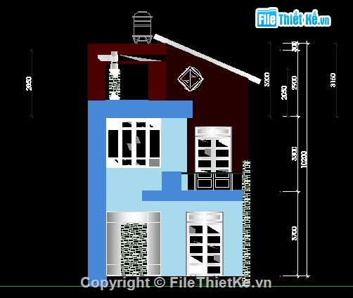 Bản vẽ nhà phố,Bản vẽ nhà dân,Nhà phố 7x12m,mẫu nhà phố đẹp