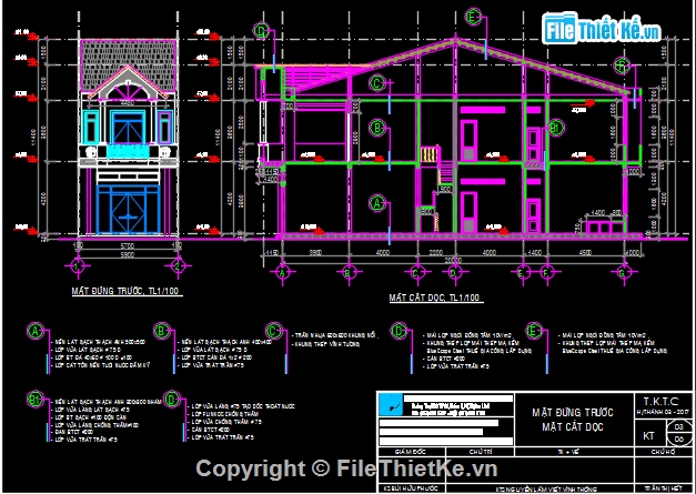 nhà phố mái thái đẹp,Bản vẽ nhà phố,Bản vẽ nhà phố 2 tầng