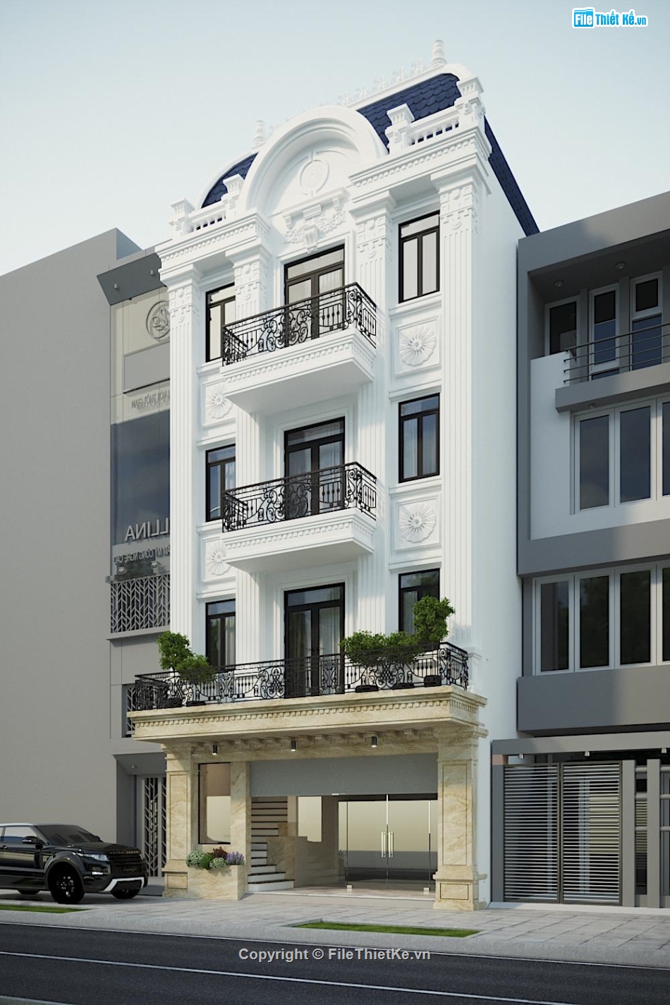 Nhà phố 4 tầng,bản vẽ nhà phố 4 tầng,Bản vẽ nhà phố 4 tầng đẹp,Autocad bản vẽ nhà phố 4 tầng