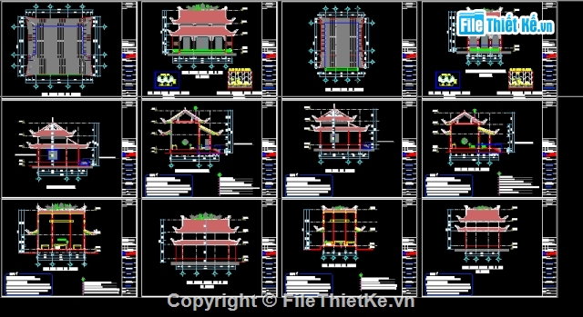 Bản vẽ nhà thờ họ,bản vẽ nhà thờ tộc,bản vẽ nhà thờ