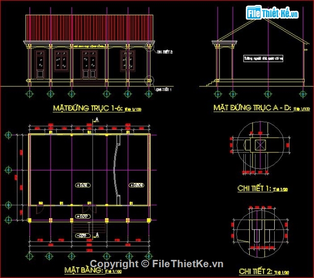 Bản vẽ nhà văn hóa,kết cấu nhà văn hóa,nhà văn hóa thôn Tân Lập