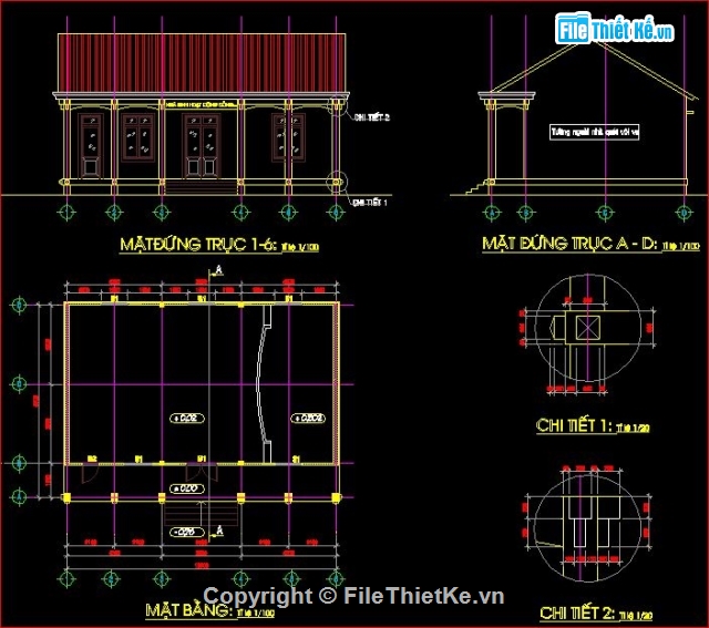 Bản vẽ nhà văn hóa,kết cấu nhà văn hóa,nhà văn hóa thôn Tân Lập