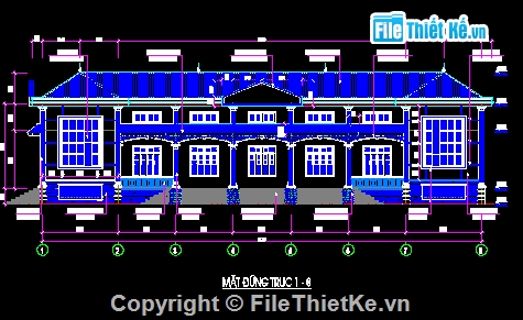 bản vẽ nhà văn hóa thôn,bản vẽ nhà văn hóa xã 15.9x29.7m,mẫu nhà văn hóa xã,bản vẽ kiến trúc kết cấu nhà văn hóa