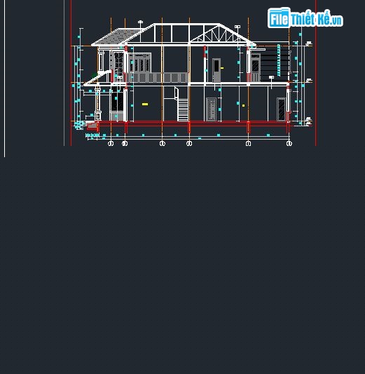 bản vẽ thiết kế nhà vường,13x16.6m,nhà 2 tầng