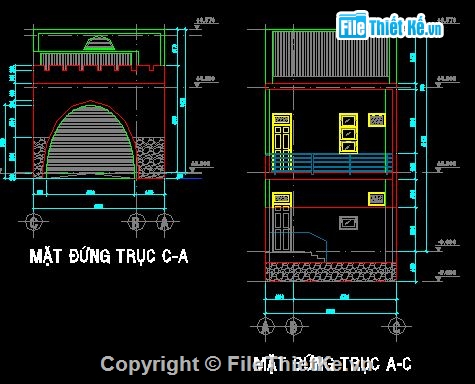 Bản vẽ,Bản vẽ nhà trệt,nhà ở tầng trệt,đường cao hơn mặt nền nhà