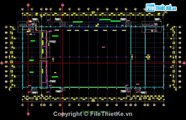 Bản vẽ xưởng may,Bản vẽ nhà xưởng 51x120m,bản vẽ cad nhà xưởng,xưởng may 51x120m