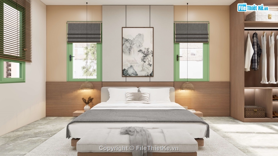 nội thất phòng ngủ,nội thất Master,Bản vẽ nội thất,giường ngủ,ghế và bàn,bản vẽ nội thất tủ áo
