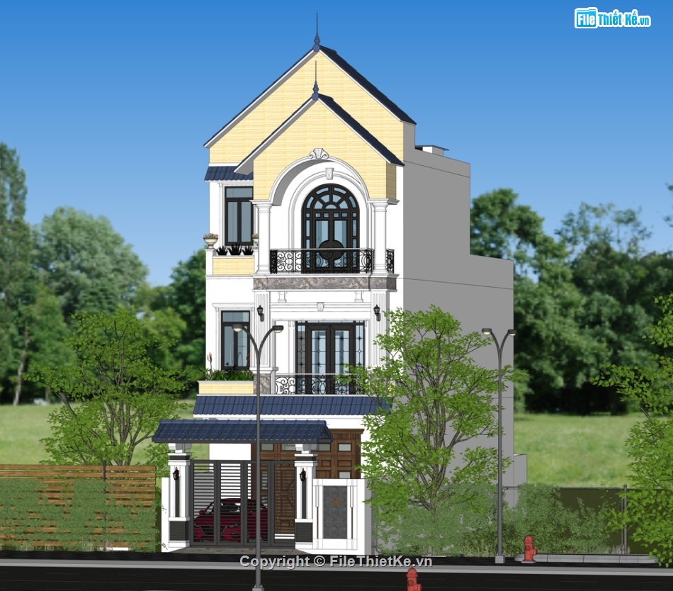 Nhà phố 3 tầng,Nhà phố 3 tầng đẹp,Nhà phố đẹp,Nhà 3 tầng có giếng trời,Nhà phố 3 tầng 6x20