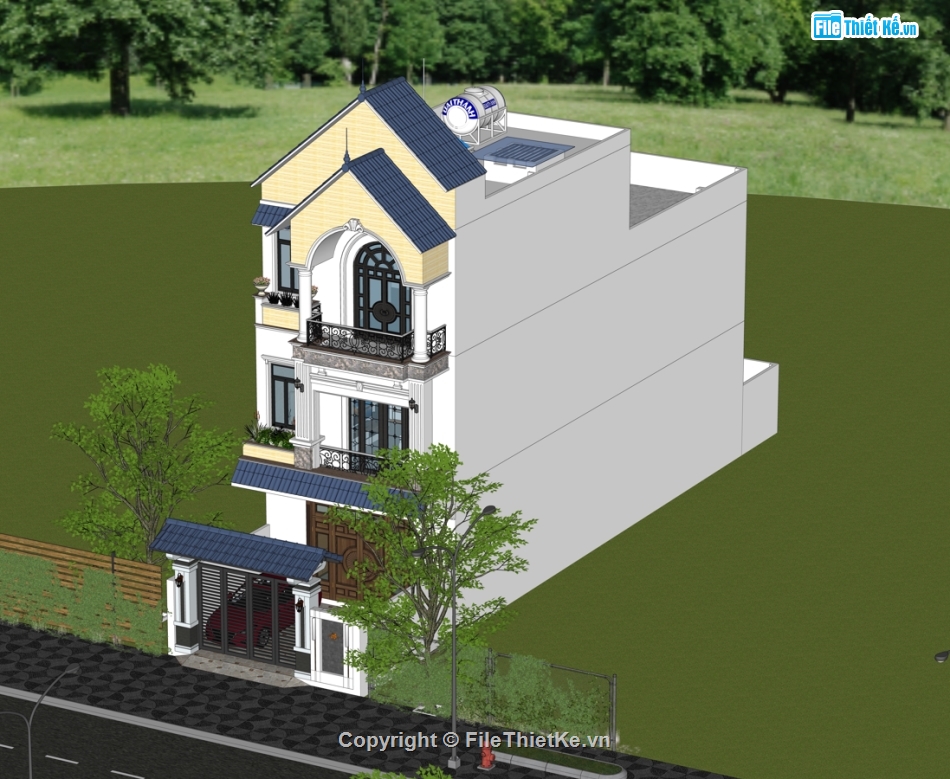 Nhà phố 3 tầng,Nhà phố 3 tầng đẹp,Nhà phố đẹp,Nhà 3 tầng có giếng trời,Nhà phố 3 tầng 6x20