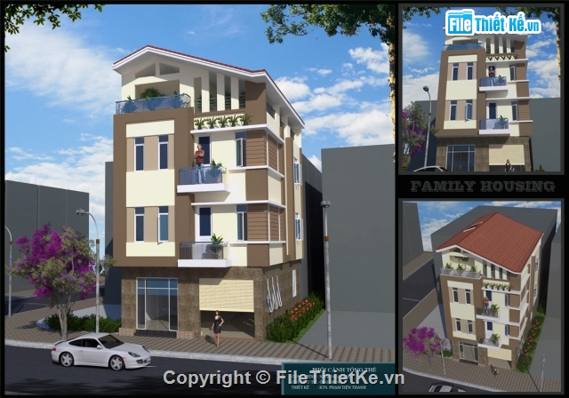 Bản vẽ phương án thiết kế nhà phố 4 tầng,bản vẽ nhà phố 4 tầng Kt7.5xx11.4m,Bản vẽ thiết kế nhà phố 4 tầng