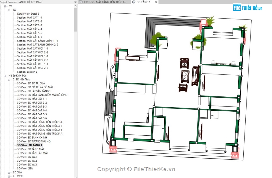 bản vẽ revit biệt thự 1 tầng,file revit biệt thự full,revit biệt thự 1 tầng,bản vẽ biệt thự revit