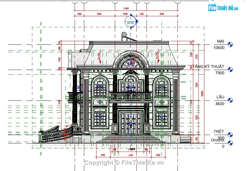 file revit biệt thự 2 tầng,file revit biệt thự,revit biệt thự 2 tầng,bản vẽ revit biệt thự 2 tầng