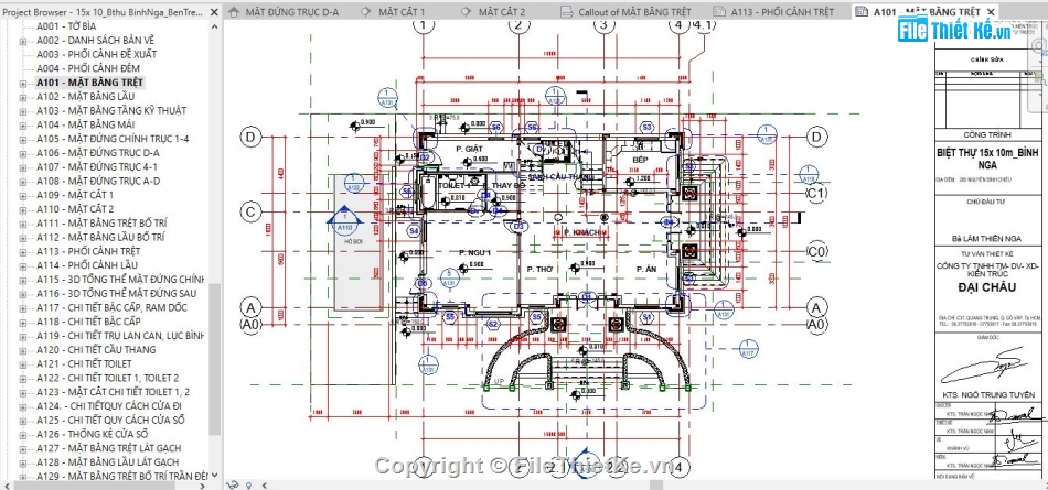 file revit biệt thự 2 tầng,file revit biệt thự,revit biệt thự 2 tầng,bản vẽ revit biệt thự 2 tầng