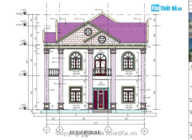 bản vẽ biệt thự revit,Biệt thự 2 tầng revit,File revit biệt thự,Biệt thự revit,REVIT Biệt thự 2 tầng 12x18m