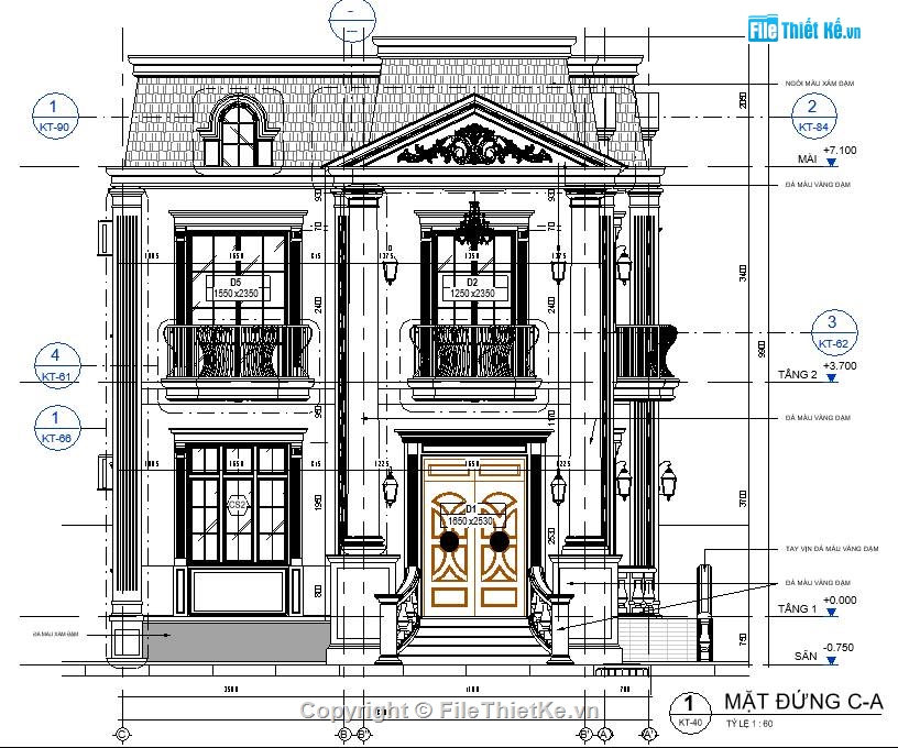 bản vẽ revit biệt thự 2 tầng,file revit biệt thự 2 tầng tân cổ điển,file revit biệt thự 2 tầng,bản vẽ revit biệt thự