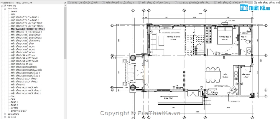 bản vẽ revit biệt thự 2 tầng,file revit biệt thự 2 tầng tân cổ điển,file revit biệt thự 2 tầng,bản vẽ revit biệt thự