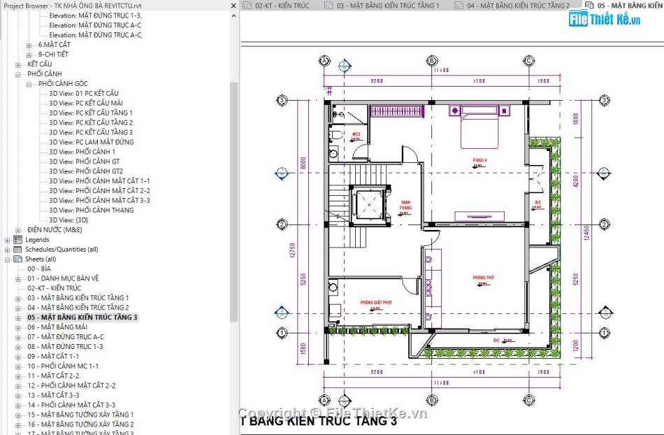 Bản vẽ revit biệt thự 3 tầng,Revit biệt thự 3 tầng,File revit biệt thự 3 tầng,biệt thự 3 tầng revit,Bản vẽ revit biệt thự