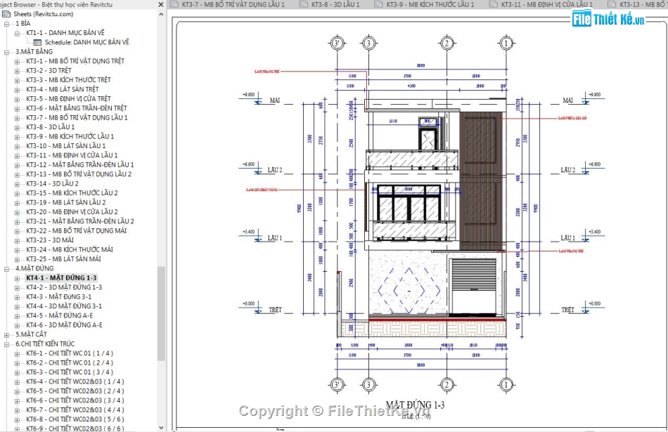 bản vẽ revit biệt thự,file revit biệt thự,revit biệt thự 3 tầng,bản vẽ revit biệt thự 3 tầng