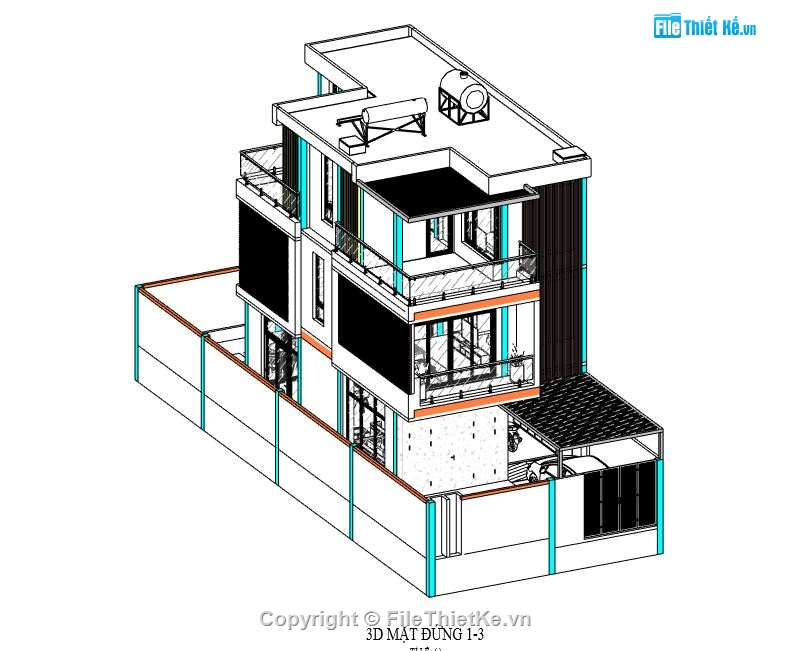 bản vẽ revit biệt thự,file revit biệt thự,revit biệt thự 3 tầng,bản vẽ revit biệt thự 3 tầng