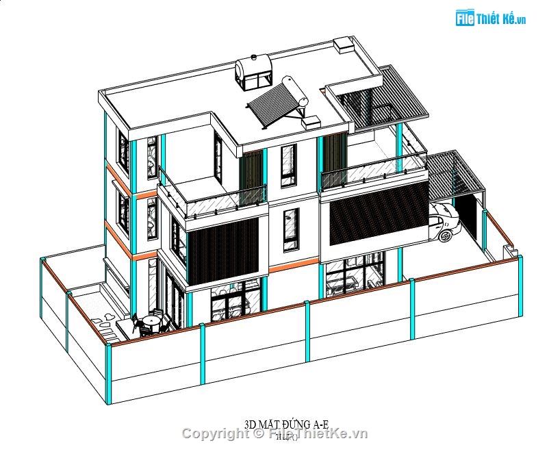 bản vẽ revit biệt thự,file revit biệt thự,revit biệt thự 3 tầng,bản vẽ revit biệt thự 3 tầng