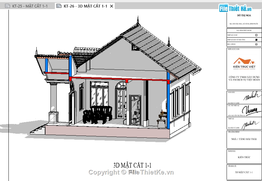 Revit biệt thự mái thái,file revit biệt thự mái thái,Bản vẽ revit biệt thự mái thái,biệt thự mái thái 14.84x15.8m,bản vẽ revit biệt thự 1 tầng