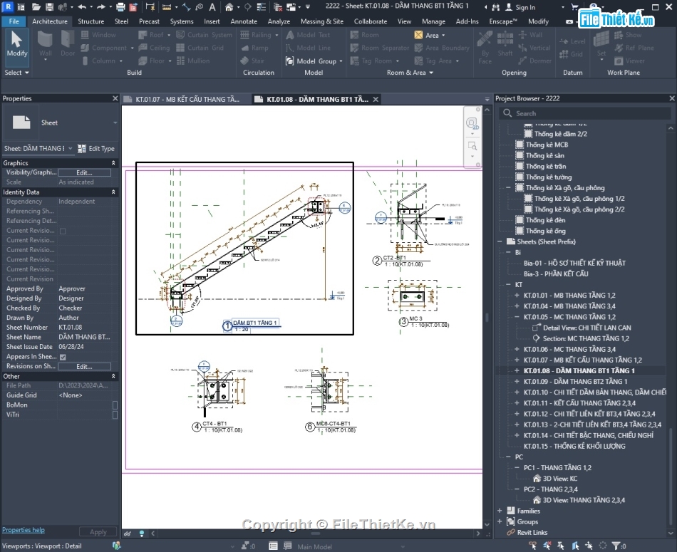 Bản vẽ,cầu thang,cầu thang thép,kết cấu,revit,cầu thang thoát hiểm