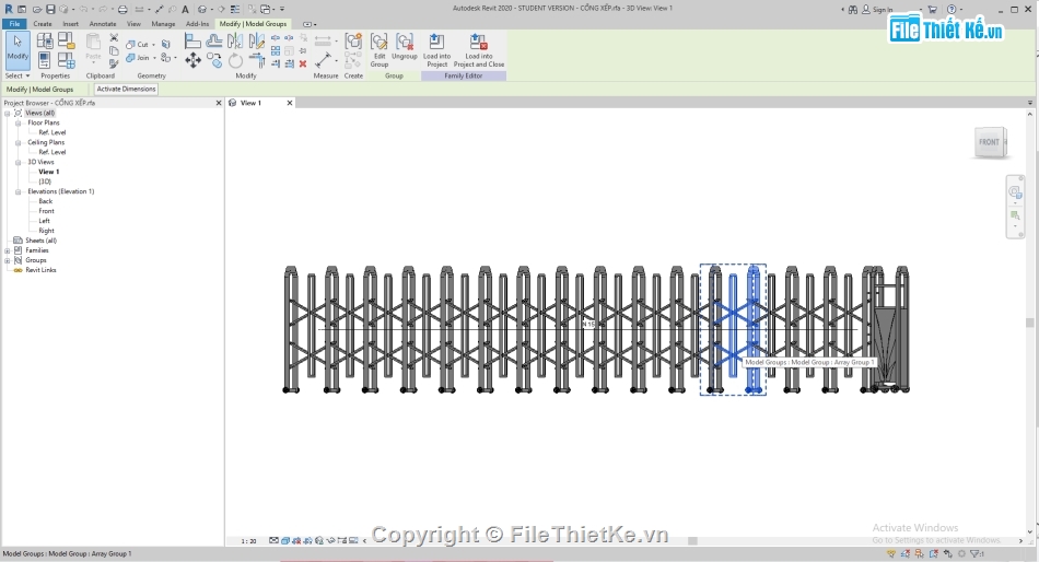 mẫu cổng xếp tự động,mẫu revit cổng xếp,File revit cổng xếp,File revit cổng xếp tự động