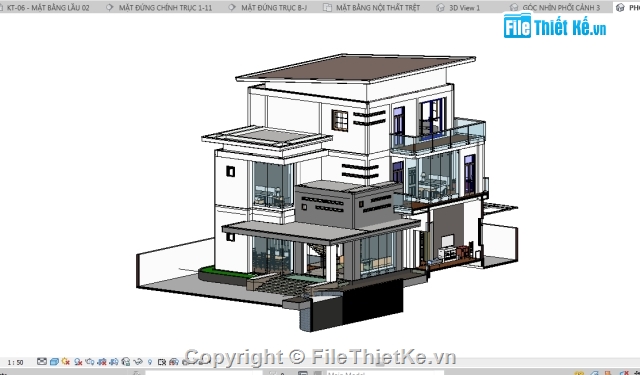 revit biệt thự 3 tầng,revit kiến trúc 3 tầng,revit biệt thự,file revit biệt thự