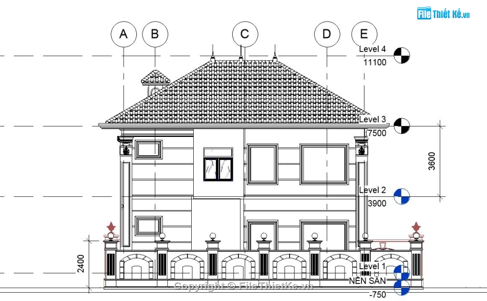 file revit biệt thự 2 tầng,bản vẽ revit biệt thự 2 tầng,revit biệt thự 2 tầng,Revit biệt thự 2 tầng 8.8x15.6m,mẫu revit biệt thự 2 tầng