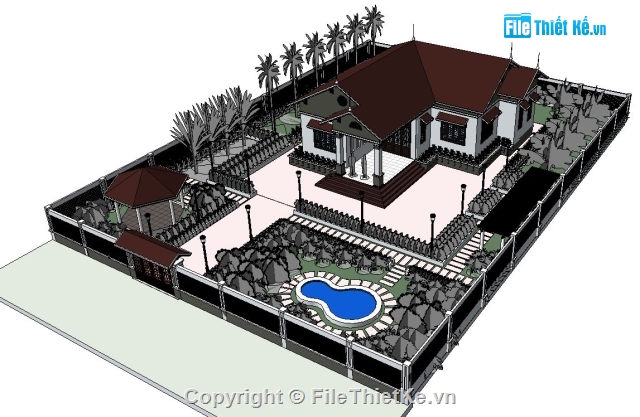 FILE REVIT BIỆT THỰ FULL,Bản vẽ kiến trúc biệt thự,kiến trúc biệt thự đẹp,biệt thự nhà vường revit,biệt thự nhà vường 14x15m