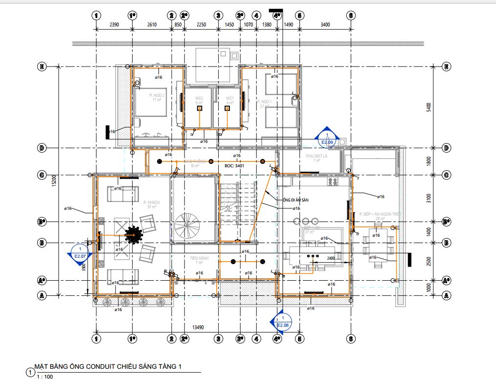 biệt thự 3 tầng,kiến trúc biệt thự,revit biệt thự