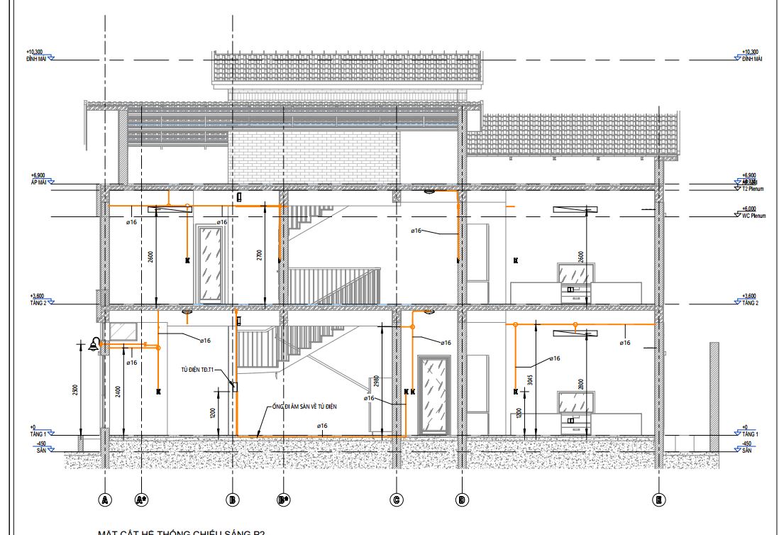 biệt thự 3 tầng,kiến trúc biệt thự,revit biệt thự