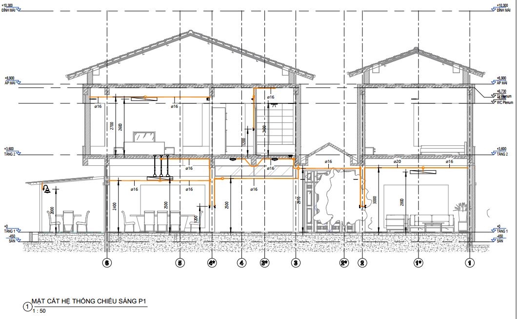 biệt thự 3 tầng,kiến trúc biệt thự,revit biệt thự