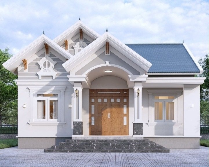 biệt thự 1 tầng,revit 2021 biệt thự,Mẫu nhà vườn 11.5x9m,biệt thư 1 tầng