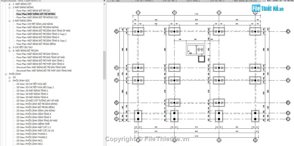 Revit nhà 3 gian,file revit nhà cấp 4,bản vẽ revit nhà cấp 4,File revit nhà 1 tầng,revit nhà cấp 4,File revit nhà 3 gian