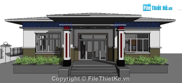 nhà cấp 4,nhà cấp 4 mái thái,revit nhà cấp 4,nhà cấp 4 file revit