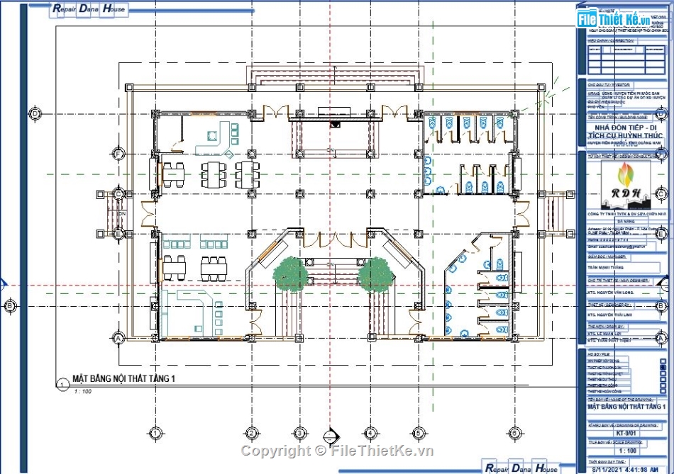 File revit Nhà đón tiếp,Revit Nhà đón tiếp di tích lịch sử,Mẫu revit nhà đón tiếp,Bản vẽ revit khu nhà đón tiếp,Revit nhà đón tiếp 14x22.4m