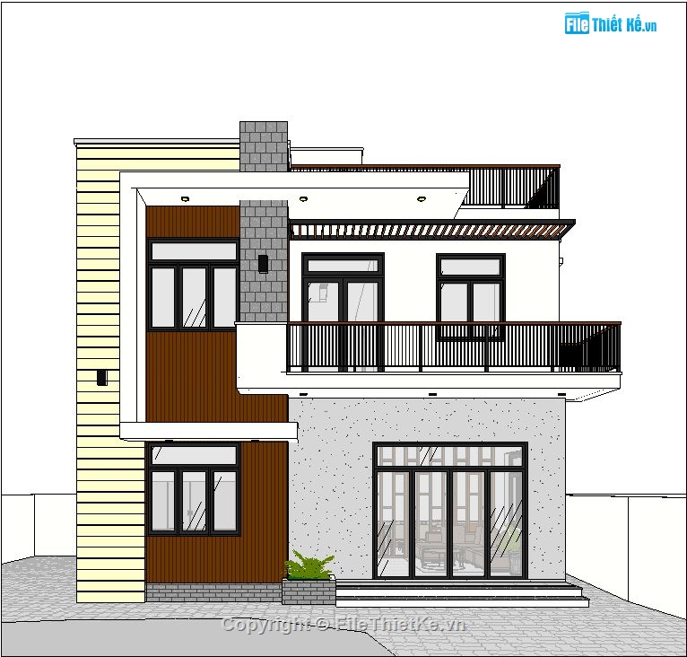 revit biệt thự 2 tầng,revit mái nhật 2 tầng,bản vẽ revit nhà mái nhật,File revit Biệt thự 2 tầng,Biệt thự 2 tầng revit