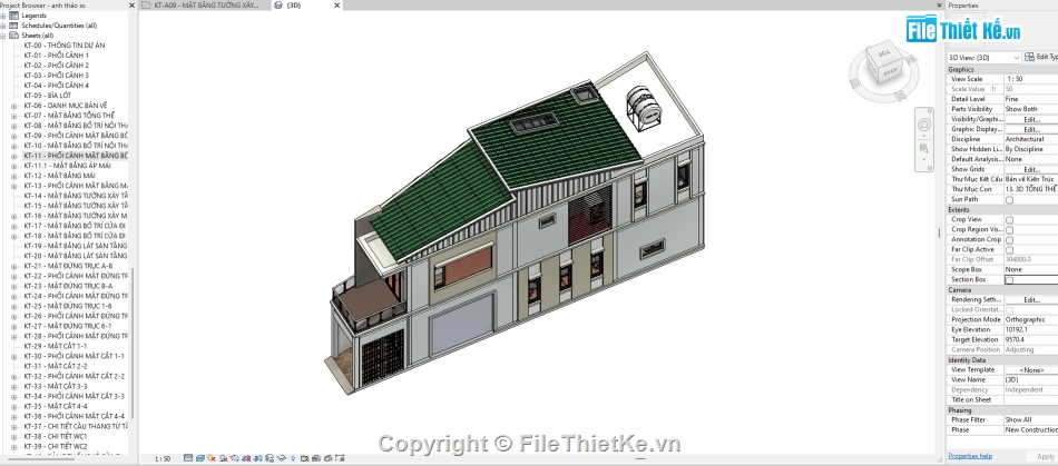 Bản vẽ nhà phố,Kiến trúc nhà phố,file revit nhà phố 2 tầng free,revit nhà phố 2 tầng