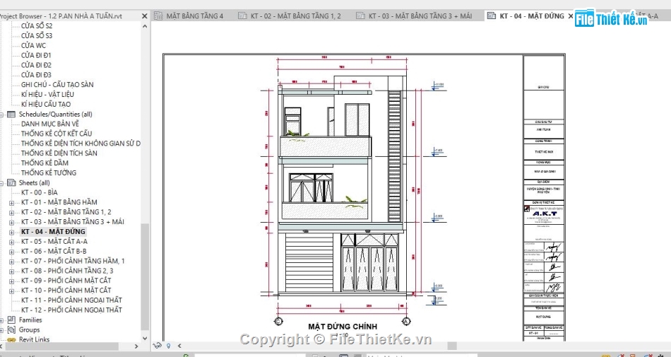 revit nhà phố 3 tầng,bản vẽ revit nhà phố,file revit nhà phố,Mẫu revit nhà phố,Hồ sơ revit nhà phố