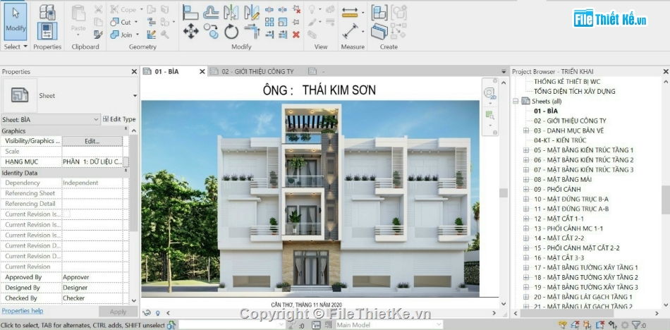 Revit nhà phố 3 tầng,Bản vẽ revit nhà phố 3 tầng,File Revit 2020 nhà phố,Nhà dân 3 tầng revit